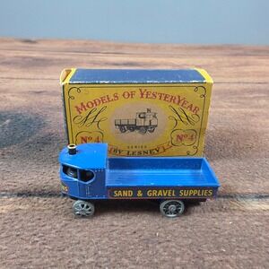 Lesney Models of Yesteryear No 4 Sentinel Steam Wagon Blue Good Original Box